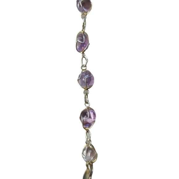 Purple Amethyst Bracelet/Earring  Set Wire Wrapped - Picture 5 of 7